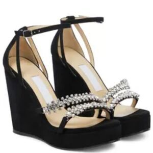 BRAND NEW WILD DIVA LOUNGS WEDGE JEWEL STRAP SANDAL G1